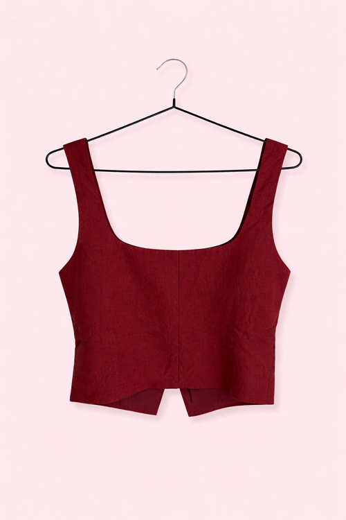 Burgundy Cropped Blouse